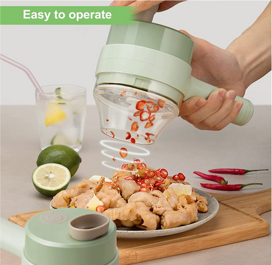 SHEARDO 4 in 1 Handheld Electric Vegetable Chopper Cutter Set