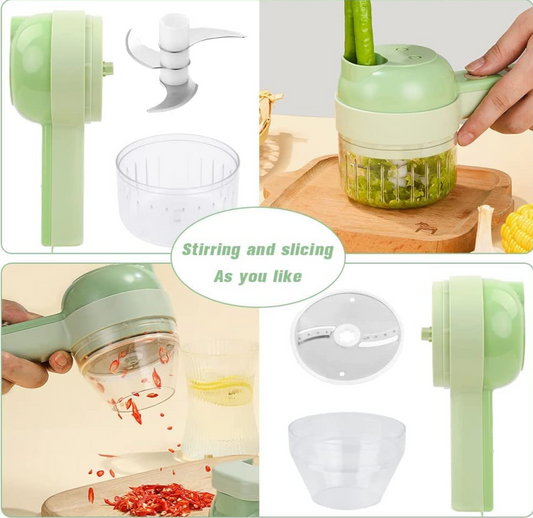 SHEARDO 4 in 1 Handheld Electric Vegetable Chopper Cutter Set