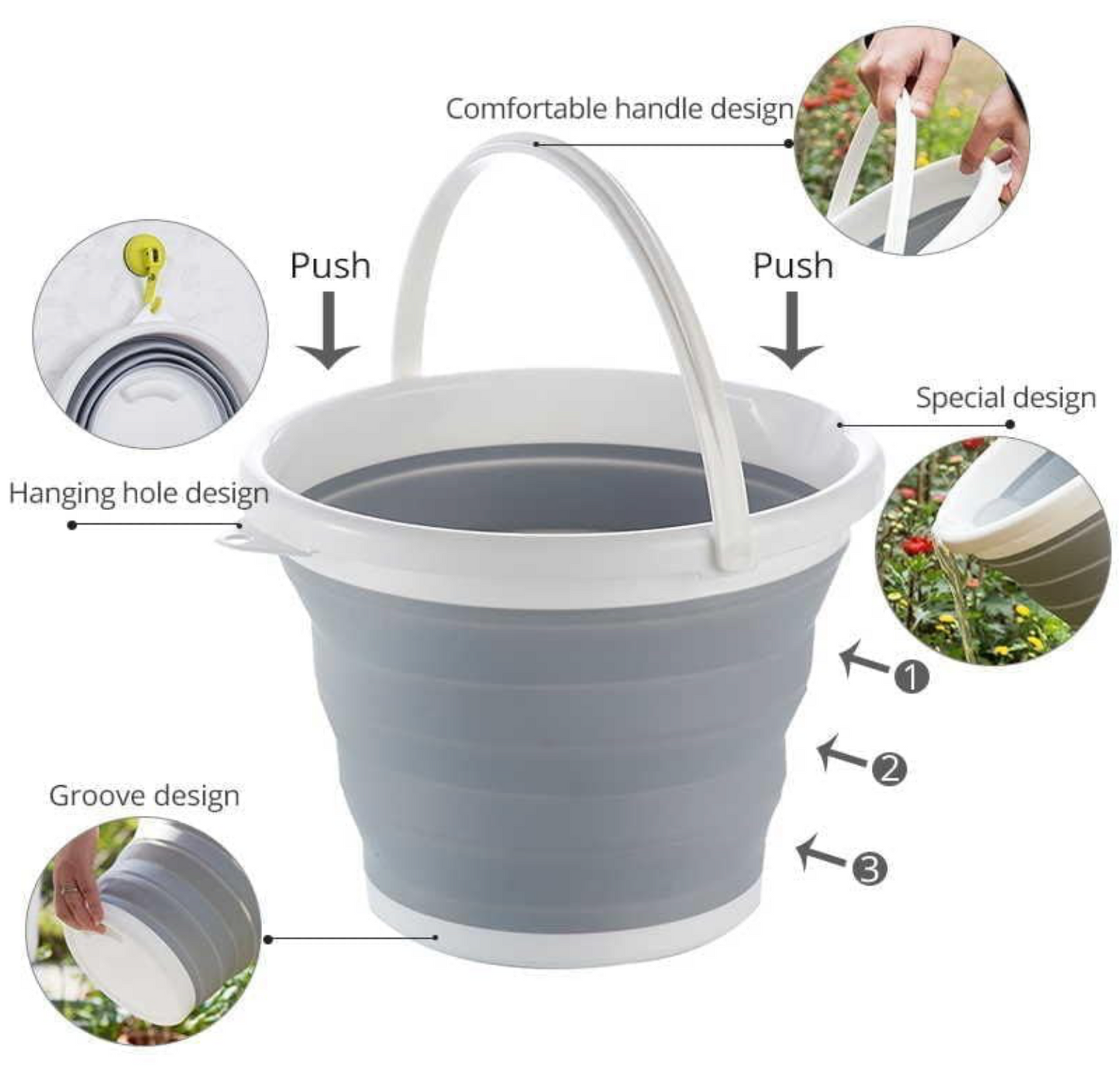 10L Silicone Folding Bucket